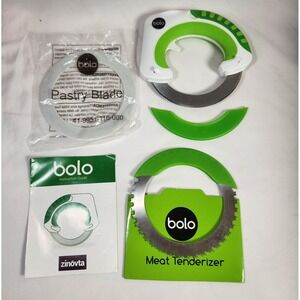 lot of Zinovta BOLO rolling Blades kitchen Pastry Meat Tenderizer w/Instructions